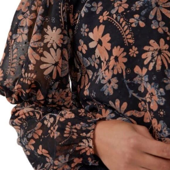 FREE PEOPLE Clarissa Printed Top in Midnight Combo - Picture 7 of 12